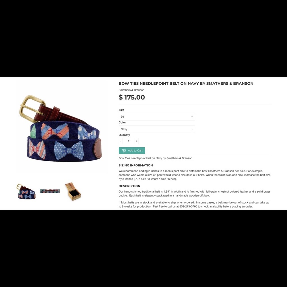 Stylish Navy and Brown Belt with Bow Tie Pattern - Picture 2 of 7